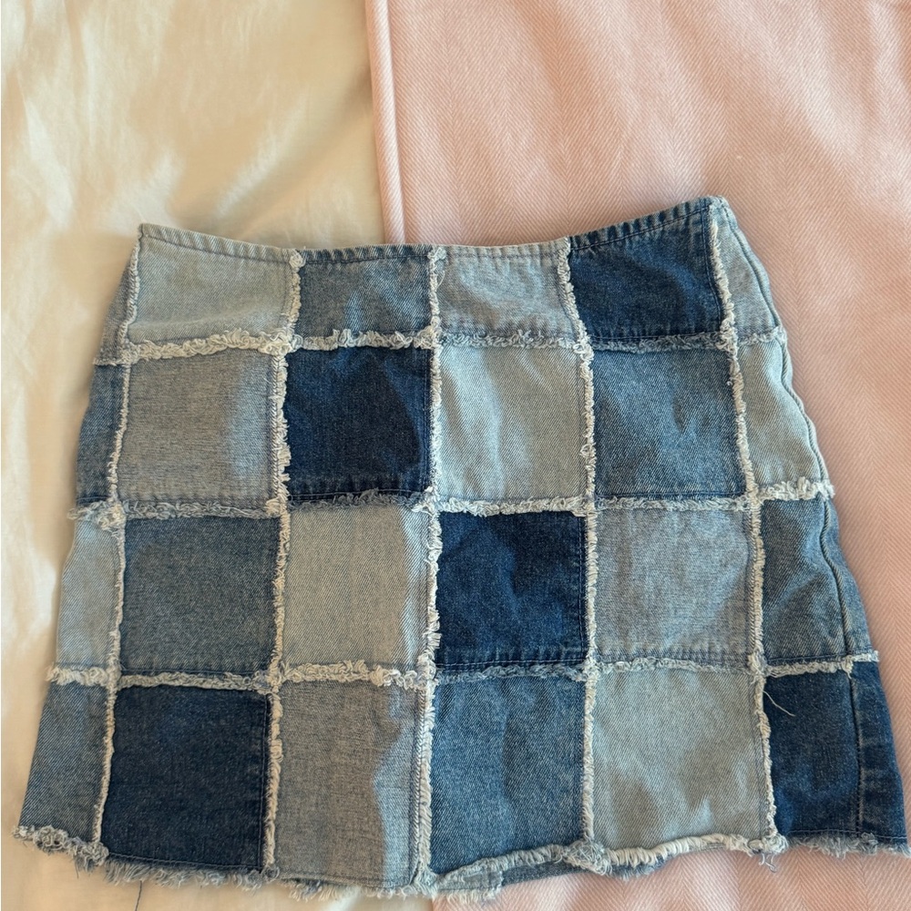 Vintage Zana Di Patchwork Denim Skirt